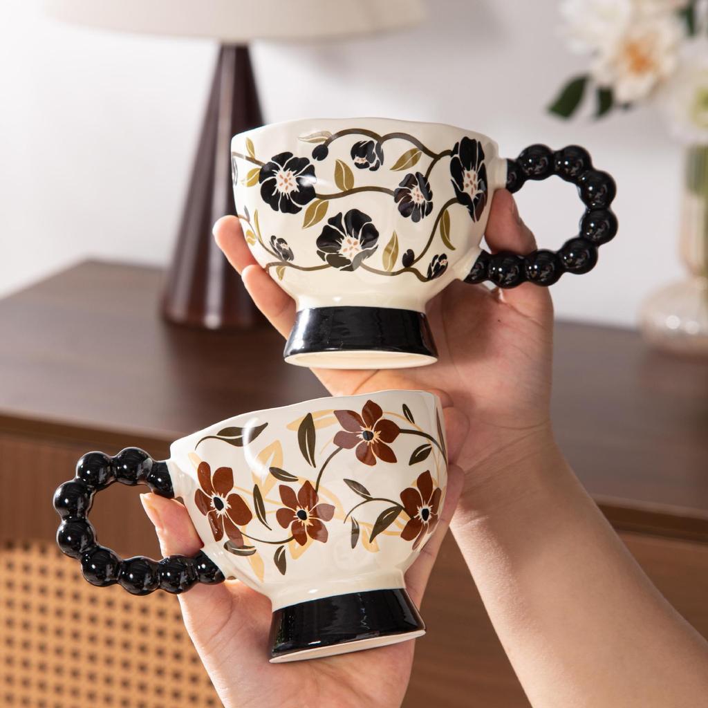 Medium Style Mug Tenghua High Foot Ceramic Cup High Looking Drinking Cup Office Coffee Cup Holiday Souvenir Gift Cup