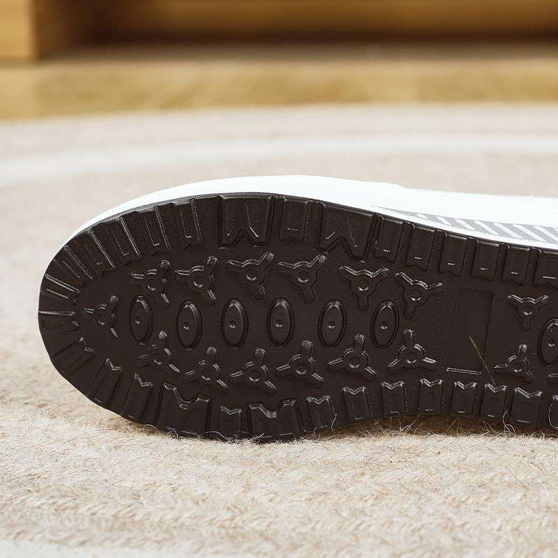 Damen Höhenvergrößerung Weiße Leder Keilsneaker Lässige Dicke Sohle Loafer Mädchenschuhe