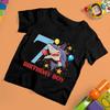 Shark Birthday Digital Funny Print Children's Short Sleeve T-shirt Suitable for Everyday Wear In Summer