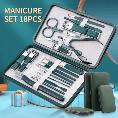 New Stainless Steel Nail Clipper Set Professional Green Grooming Tool Set Home Nail Art Set