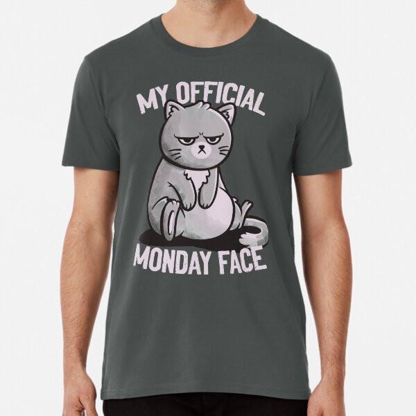 

My Official Monday Face Cute Funny Cat Gift T-Shirt S-5XL Best T-Shirt 4XL