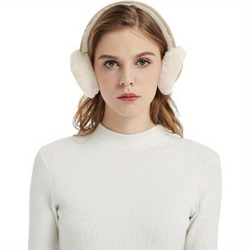 1pc Cozy Faux Fur Ear Muffs, Soft Plush Winter Warmth, Outdoor Cold Weather Ear Protection, Fitted Suede Material, Dry Clean Only, Classic, Earmuffs