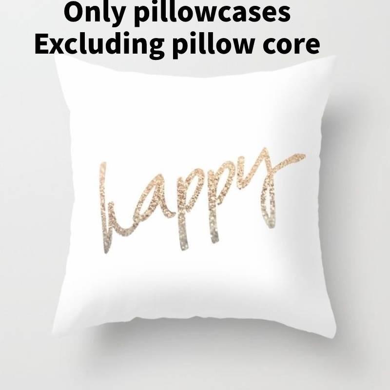 Modern Minimalist Cotton Cartoon Letter Cushion Cover Soft Peach Skin Plush Pillow Cover