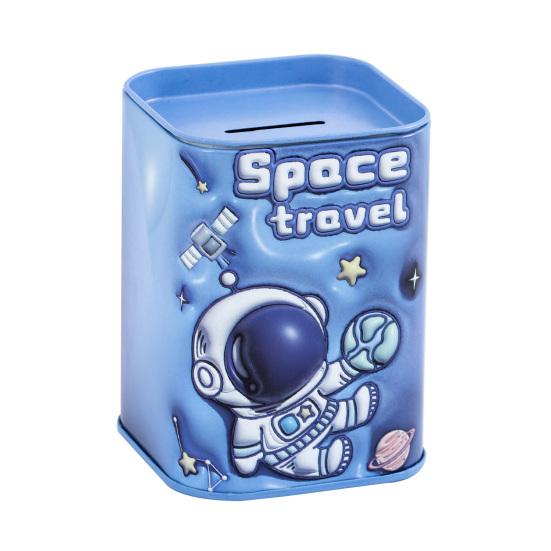 

Мультяшная жестяная копилка-свинка, небьющийся контейнер для монет и наличных, банка для хранения, копилка для мальчиков и девочек, настольное украшение темно-синий