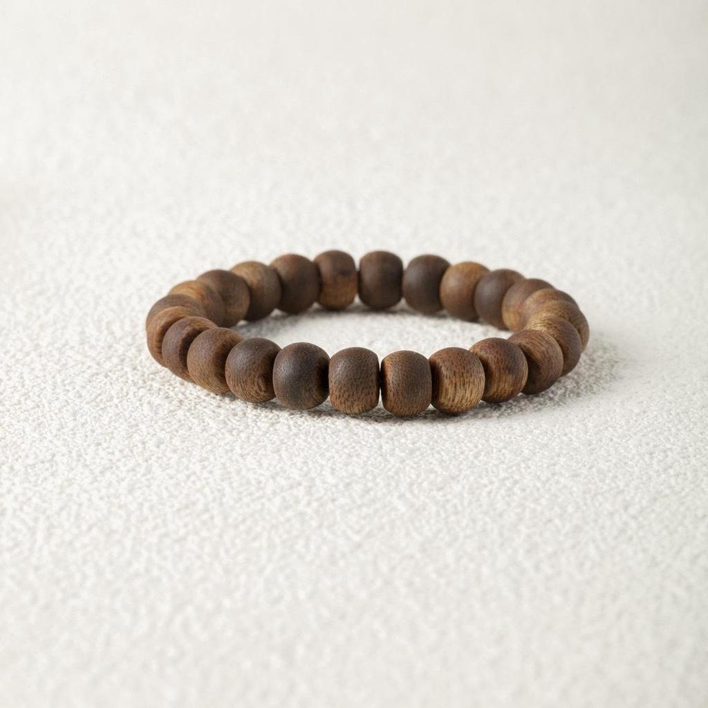 Natural Kynam Agarwood 108-Bead Multi-Strand Prayer Bracelet for Women and Men