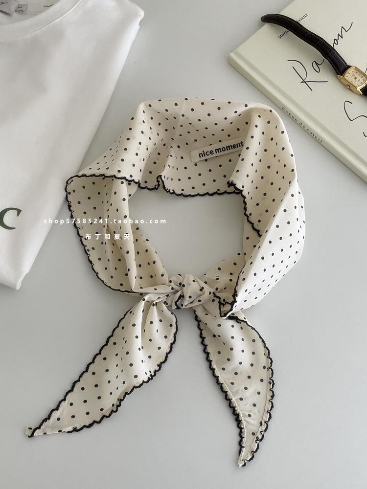 Lightweight Blue Striped Silk Bandana: Versatile Headband & Neck Scarf for Spring, Summer, Autumn.