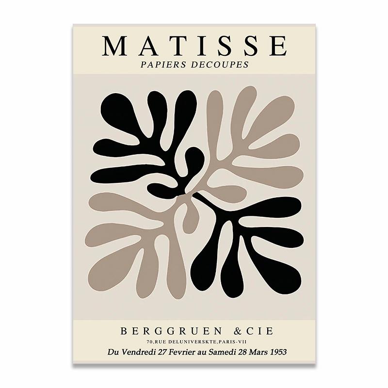 

Абстрактная черно-белая богемная картина Матисса для интерьера, эстетические холсты, постеры и принты, настенные картины для декора гостиной 21x30cm No Frame