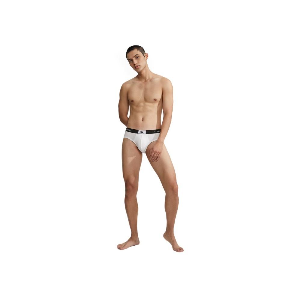 Calvin Klein CK96 Series Small Square Letter Logo Print Triangle Underwear Men Underwear White NB3402-100