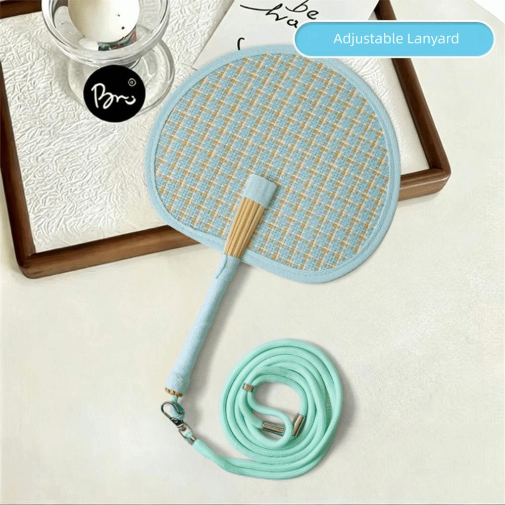 Handmade Handwoven Fan Vibrant Colors Cute Woven Fan Creative Summer Cooling Fan Home Decoration
