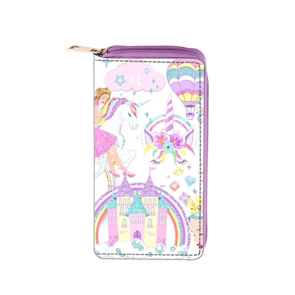 Unicorn long zipper wallet wallet digital proofing
