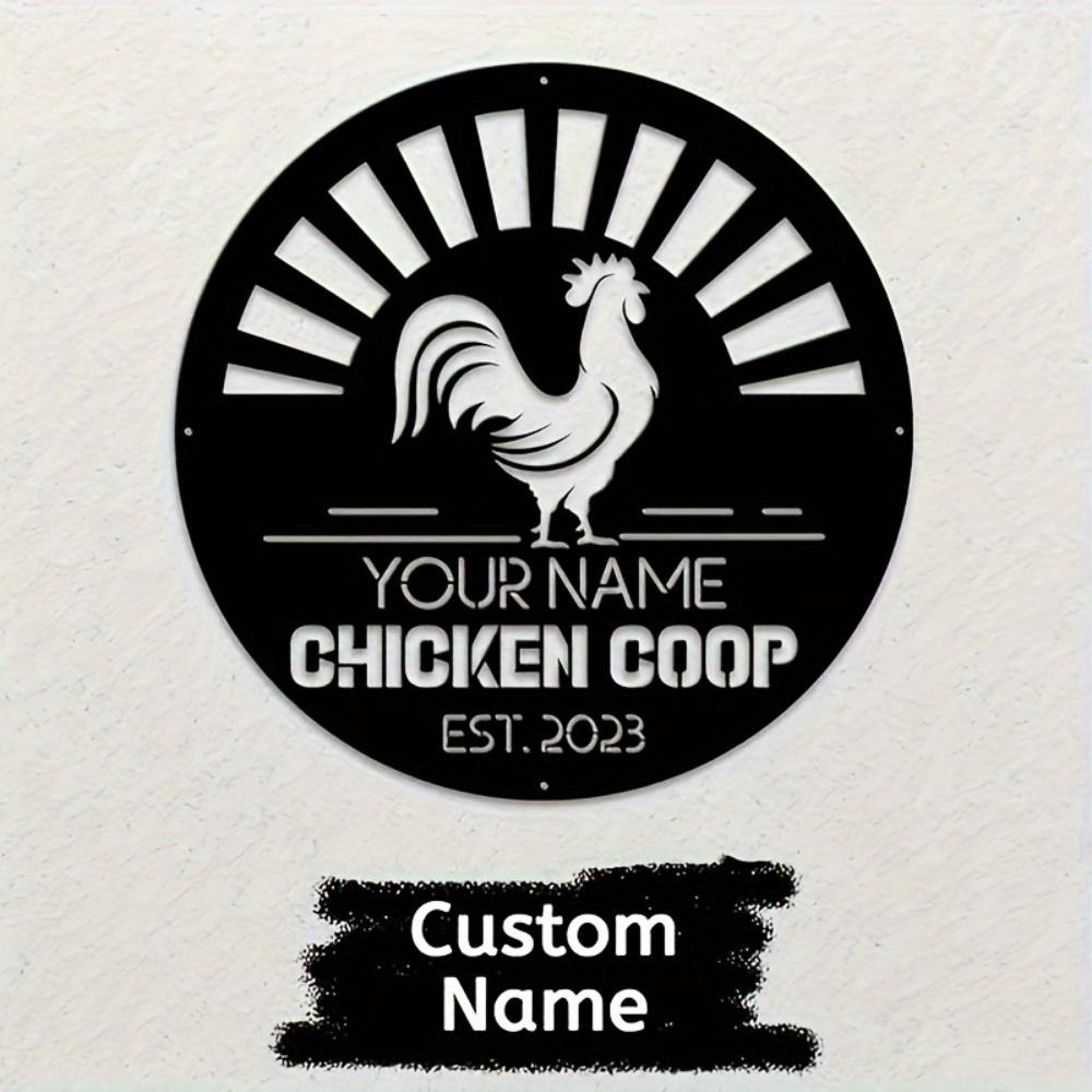 Customizable Metal Sign Chicken Coop Personalized Nameplate Farm Cottage Decor Easy Install Durable Gift