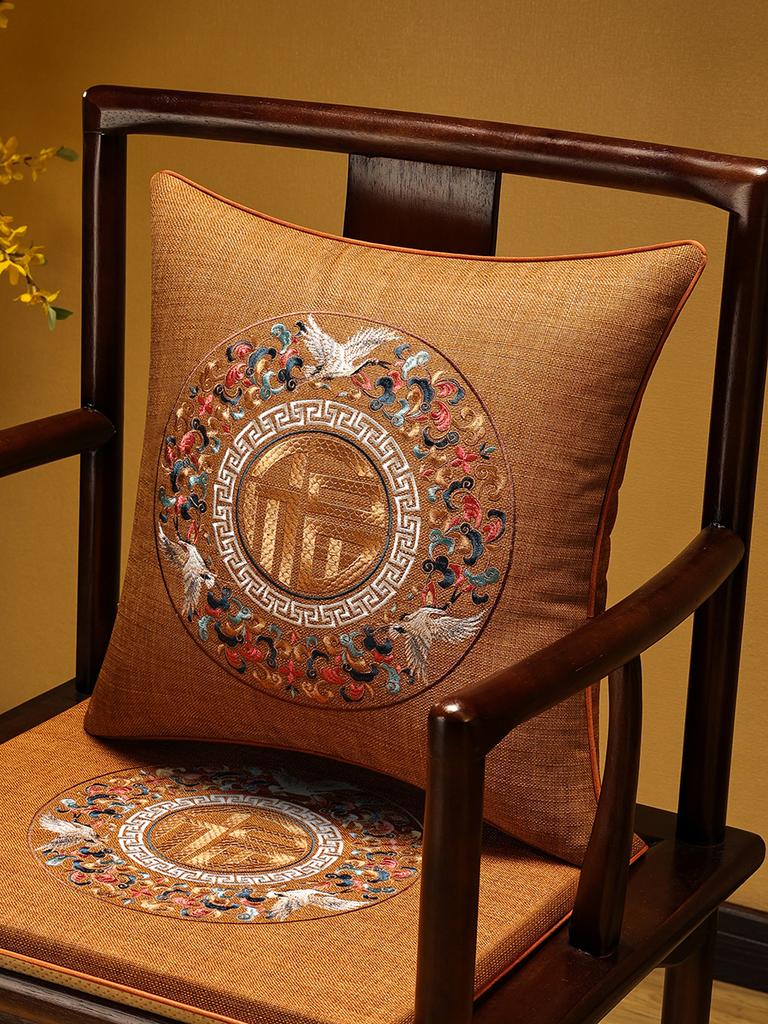 Veemi Home Leinen Kissenbezug Frühling Vögel Stickerei Orientalischer Luxus Hochwertiger Kissenbezug für Couch Sofa Bett 18x18 Zoll
