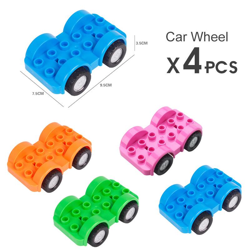 

Кольорові будівельні блоки своїми руками. Великі розміри. Основні плити. Сумісні з Duplo Kids. Розвиваючі іграшки для дітей. 4 PCS Car