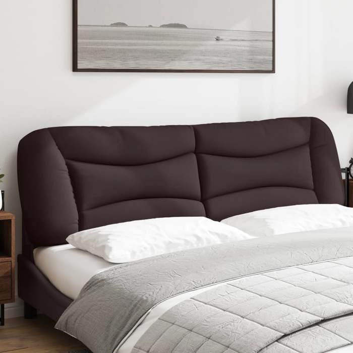 VidaXL Coussin de Tête de Lit, Oreiller de Lecture avec Fermeture à Glissière, Coussin de Lecture pour Lit Chambre, Marron 374603