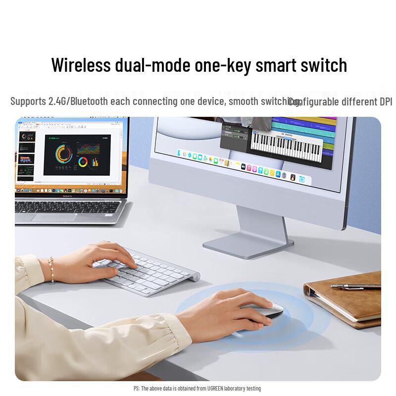 UGREEN MU001 Dual-Mode Silent Wireless Bluetooth Mouse