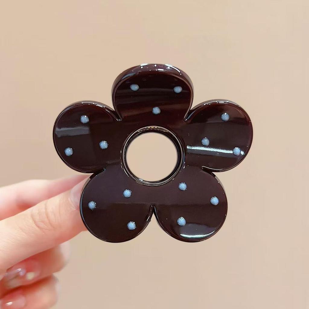 Koreanischer Eleganter Kürbisbogen Polka Dot Haarspange - Groß, Cremige Texturierte Hochsteckfrisur-Accessoire