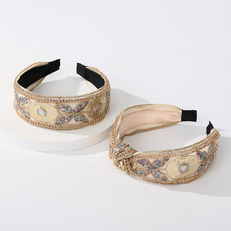 Fee Spitze Besticktes Stirnband Weibliche Mode Hohe Schädel Top Druck Haar Stirnband Haar Höhle High-End-Haar Zubehör