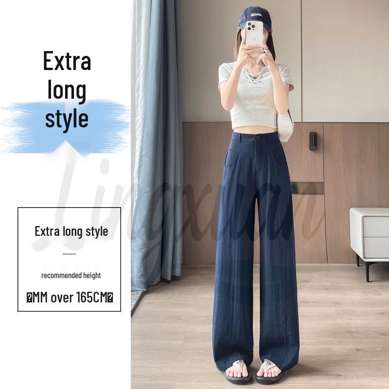 White Tencel Linen High-Waisted Wide-Leg Pants - Women s Summer Drapey Suit Style Small