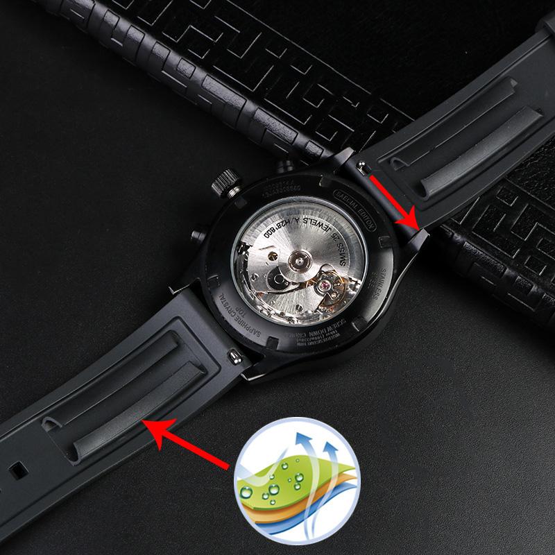 Wasserdichtes Silikon-Uhrenarmband passend für Mido Tissot Citizen Seiko Verlängertes Gummiarmband Herren Damen 20 22mm Schnellverschlussband