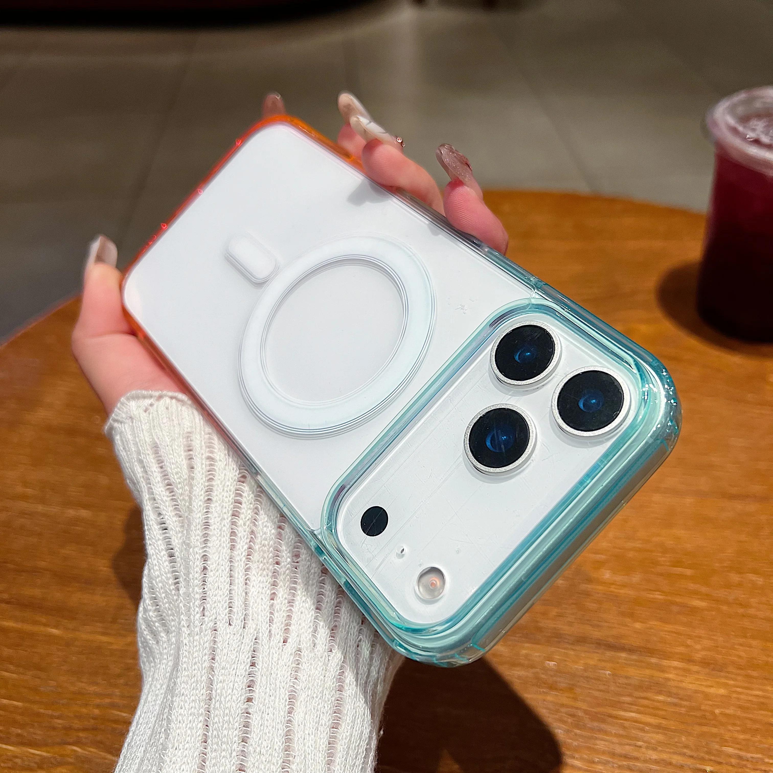 

Gradient Colorful For Magsafe Cases For For Iphone 17 Air 16E 15 14 Plus 13 12 11 Pro Max Mini Magnetic Wireless Charge Clear Cover iPhone 13 mini