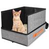 Portable Litter Box For S Foldable  Litter Box With Lid Hard Bottom Poop Tray With Zipper Pet Carrier For Housebreaking