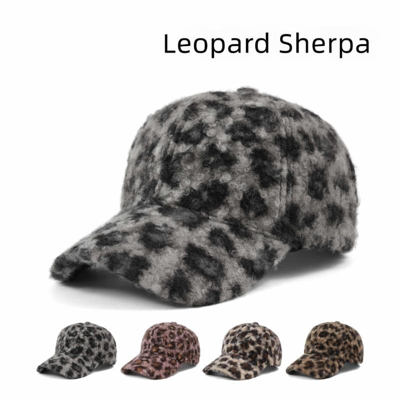 Polyester Animal Print Baseball Cap with Thick Soft Lining, Firm Bill and Rear Adjustment for Adult Unisex Cold Weather Wear