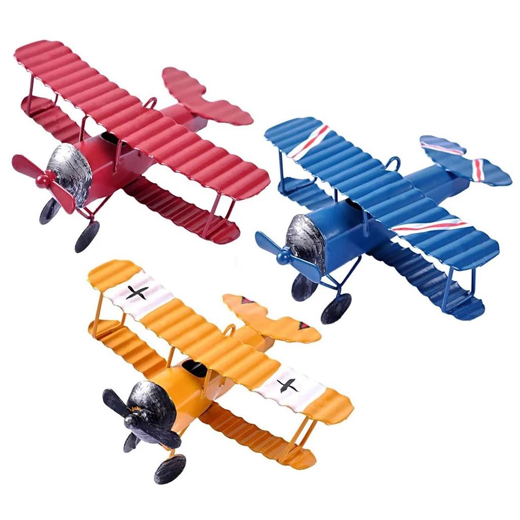 Retro Iron Small Airplane Model Ornaments Creative Iron Small Airplane Crafts Home Decorations