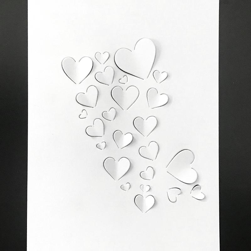 Fold Love Heart Dies Scrapbooking Metal Cutting Craft Die Cuts Home Decorations Emboss Stencil