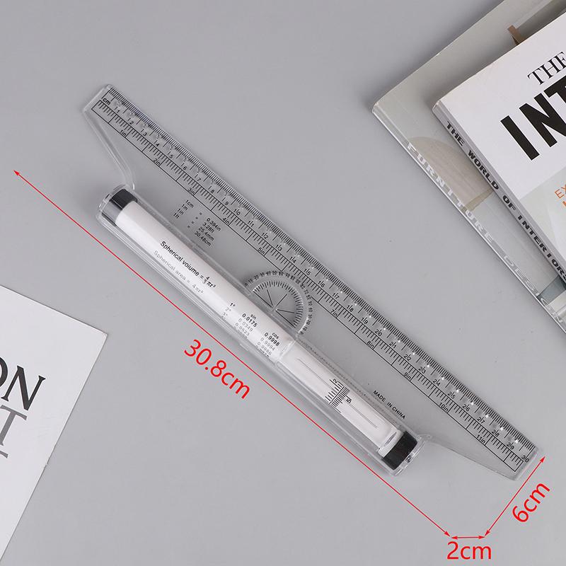 1Pc Angles Line Ruler 15/30cm Multi-Function Drawing Tool Metric Rolling Ruler Clear Parallel Rolling Ruler