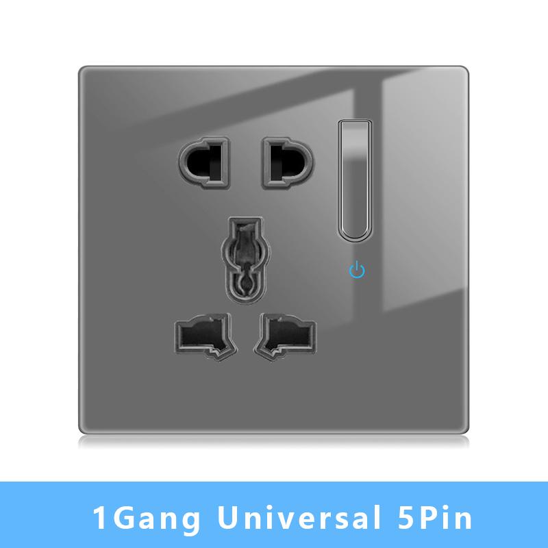 Nástěnný vypínačový panel LED indikátor UK EU FR Univerzální USB Elektrická zásuvka Klavírní klávesy Samoresetovací nástěnné vypínače TV Počítač