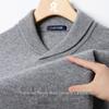 MONTAGUT Men's Lambswool & Cashmere Shawl Collar Pullover Sweater