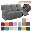Velvet Recliner Cover Non Slip Sofa Protector Easy Fit for Home Living Room Armchair