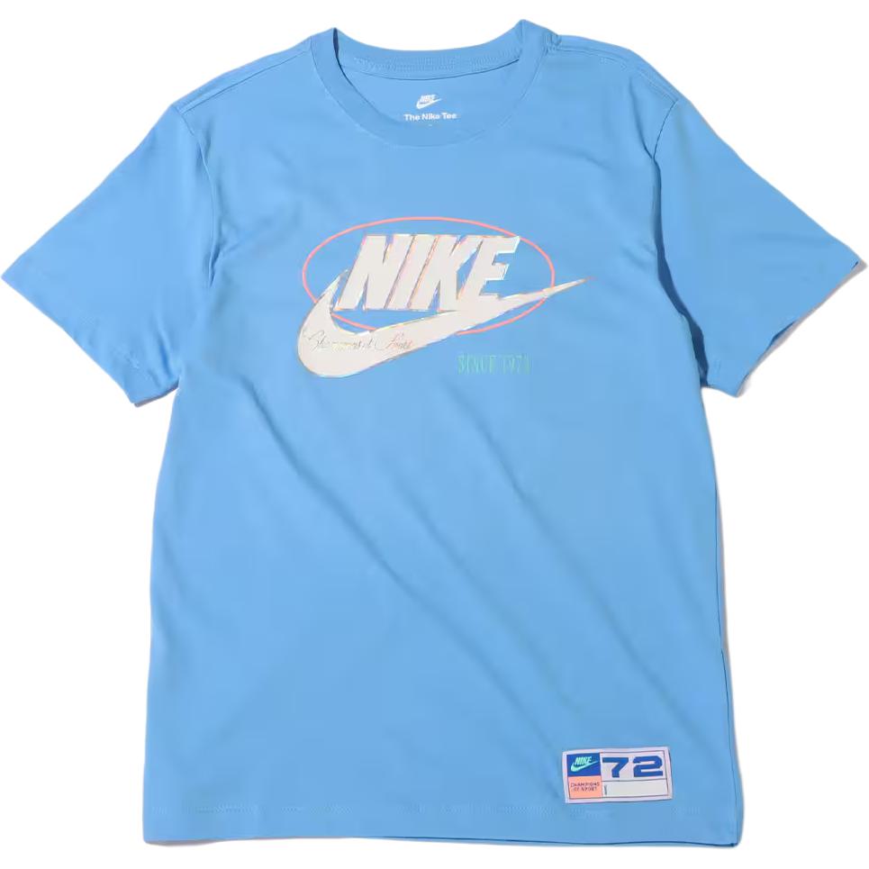 

Мужская футболка с круглым вырезом и короткими рукавами Nike с большим логотипом, городской синий DR8031-412 L