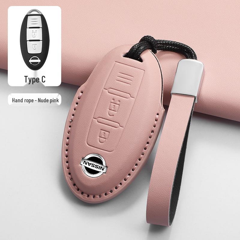 Pinke Schlüsselhülle für Nissan Patrol Y62 5-Tasten Smart-Schlüssel (2018-2019)