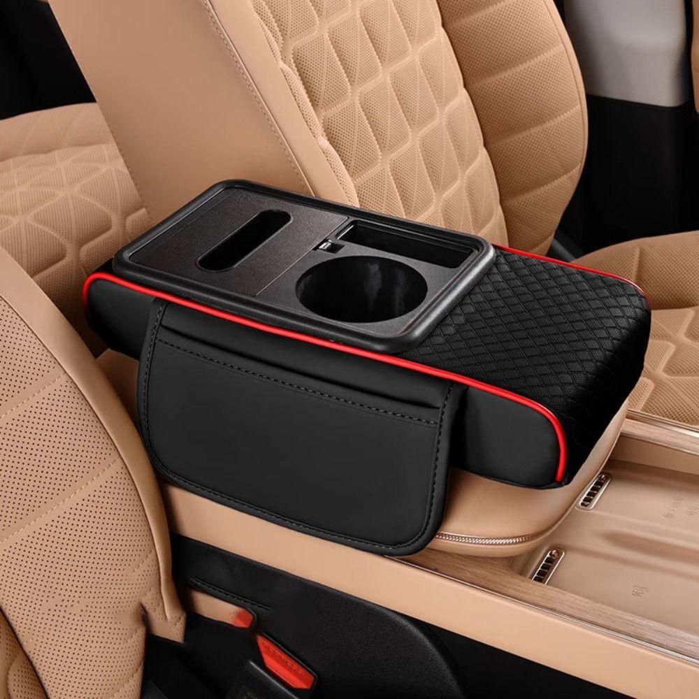 Premium Cushion Car Armrest Storage Box Large-Capacity Organizer Vehicle Organization