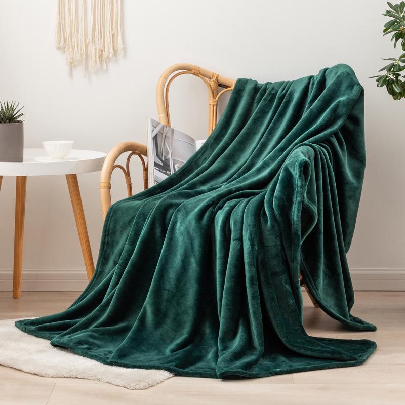 Solid Color Flannel Blanket - Cozy Air Conditioning or Office Nap Blanket