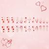 24Pcs Medium Square Stick on Nails with Elegant Bows Charms Press on Nails False Nail Manicure for Special Occasion