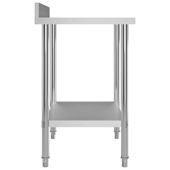 VidaXL Table de travail de cuisine avec dosseret 80x60x93 cm Inox 51187