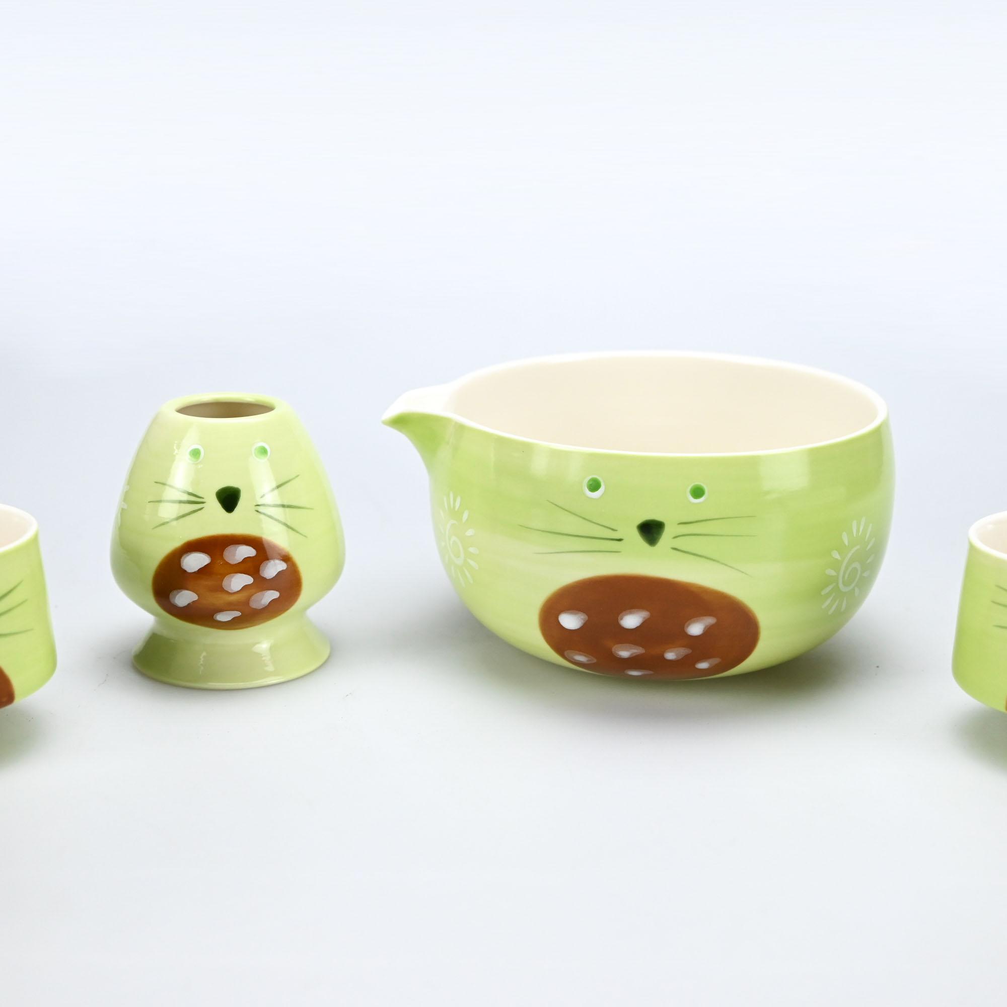 

2/4/5/6pcs Cute Cat Matcha Tools Set: Matcha Scoop, Matcha Bowls, Stand, Matcha Brush Traditional Song Dynasty Tea Accessories.