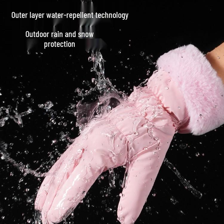 Women's Warm Winter Gloves 2025 - Thickened, Velvet-Lined, Windproof, Waterproof, Touchscreen-Compatible.
