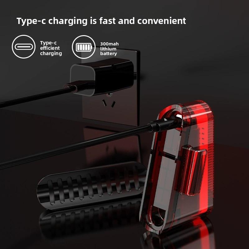 Luz trasera inteligente para bicicleta, luz de freno LED de seguridad para ciclismo nocturno