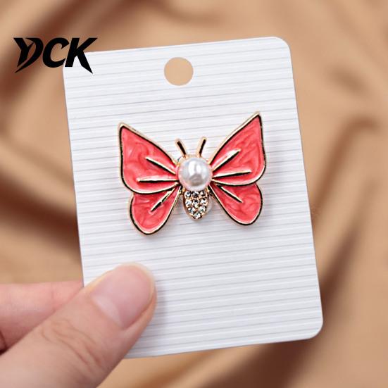 Butterfly Shaped Brooch Faux Pearl Rhinestone Brooch, Dainty Decorative Badge Pin Pin, Sweater Cardigan Coat Dress Jewelry Accessories Daily Wear