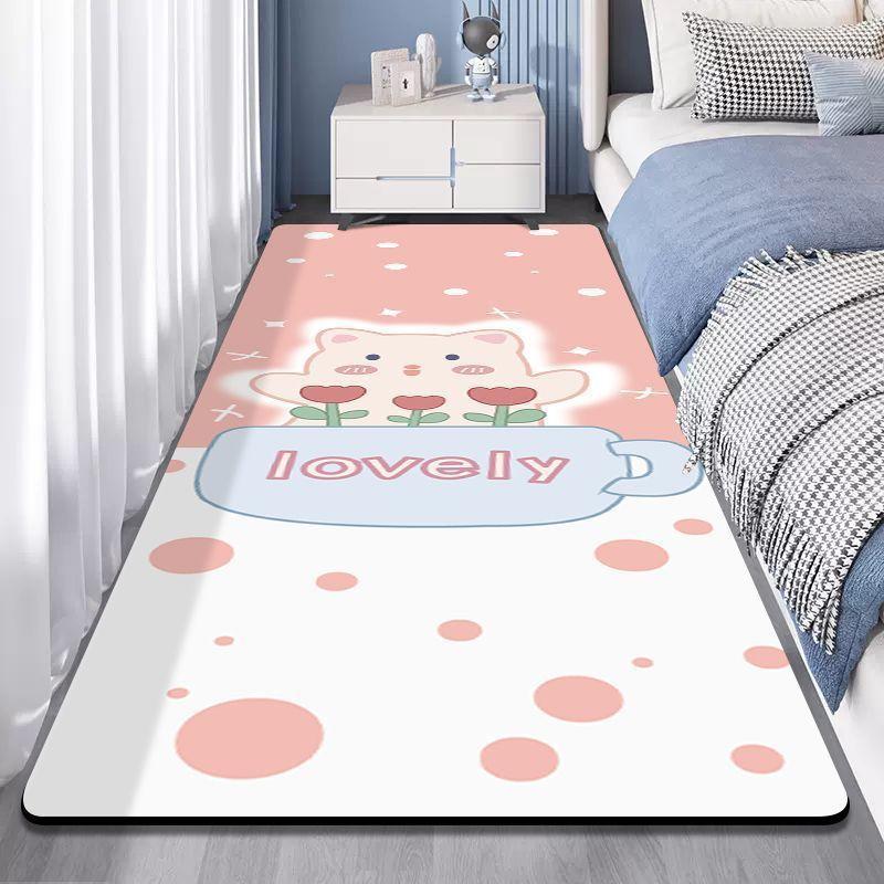 Cartoon Carpet Living Room Non Washable Wipable Carpet Bedroom Girl Bedside Carpet Mat Ins. Bedroom Sleeping Floor Mat
