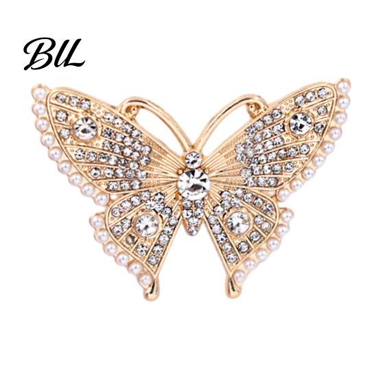 Vintage Lapel Pins Women Rhinestone Butterfly Brooch Pin, Insect Alloy Badge Pin Jewelry Accessories for Daily Wear Wedding Party Prom Bridal