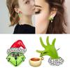 Grüne Monster Hängeohrringe Weihnachtsmotiv Ohranhänger Handform Trendiger Ohrschmuck Ornament für den täglichen Gebrauch