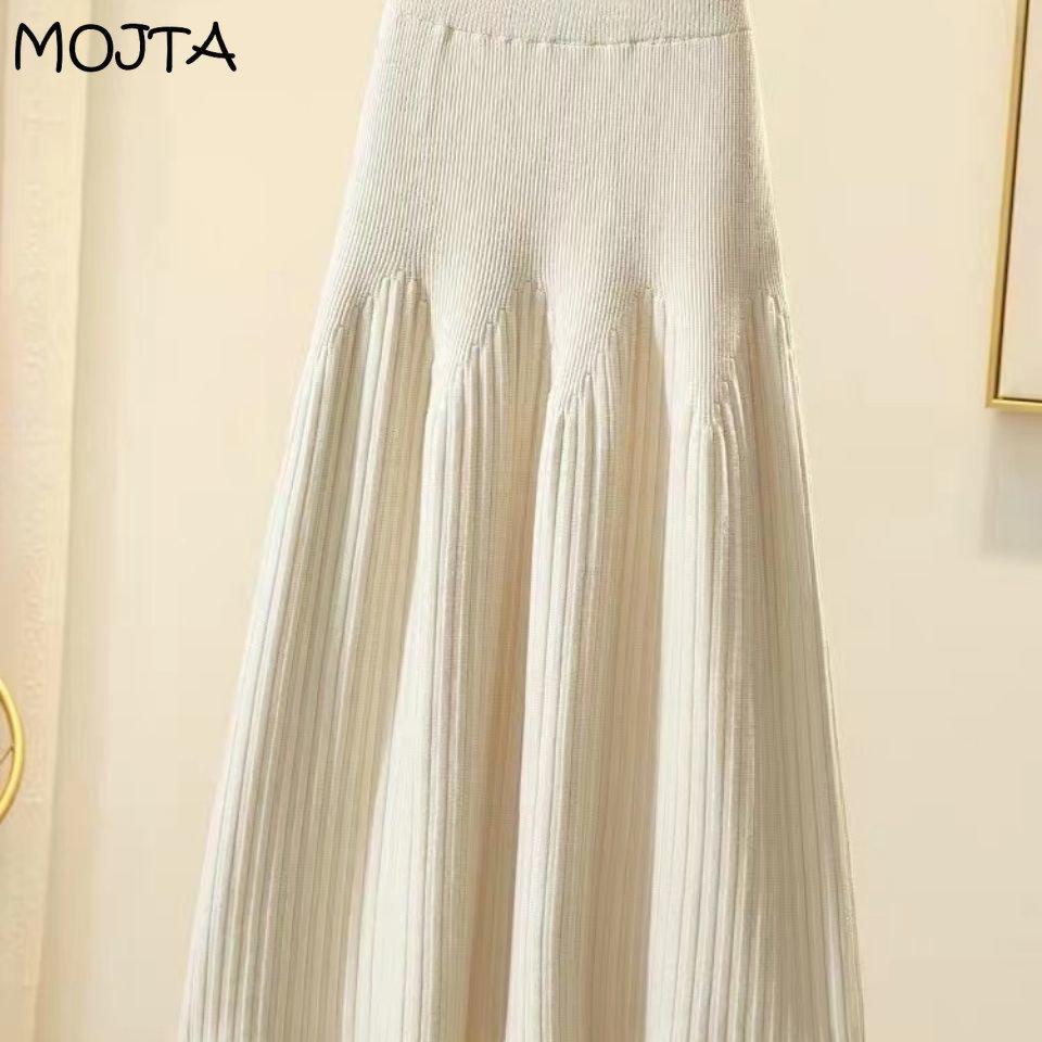 Женская элегантная повседневная уличная офисная юбка с высокой талией — фото 3