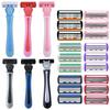 6-Layer Manual Razor Head for Men's Shaving
