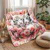 White Tiger Fantasy 3 Theme blanket Lightweight Warm Flannel Blanket Decorative Throw Blanket for Home Decoration