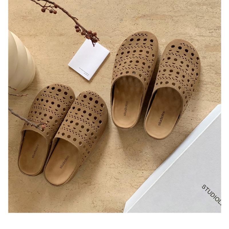 

Женские туфли-лоферы с вырезом на носке, полузакрытые, на толстой подошве и шлепанцы 40