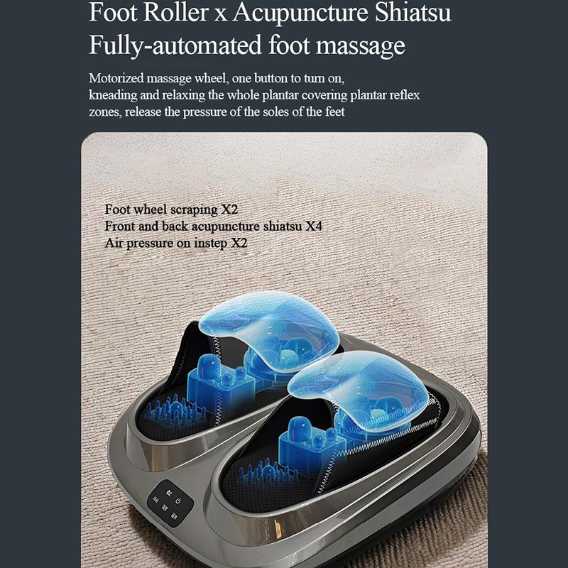 Foot Massager with Heat, Vibration Electric Kneading Machine for Plantar Fasciitis, Neuropathy, Circulationfor Relaxation